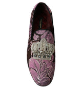 Dolce & Gabbana Elegant Pink Crystal-Embellished Loafers