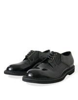 Dolce & Gabbana Elegant Black Leather Derby Dress Shoes