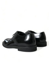 Dolce & Gabbana Elegant Black Leather Derby Dress Shoes