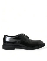 Dolce & Gabbana Elegant Black Leather Derby Dress Shoes