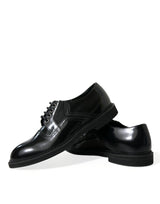 Dolce & Gabbana Elegant Black Leather Derby Dress Shoes