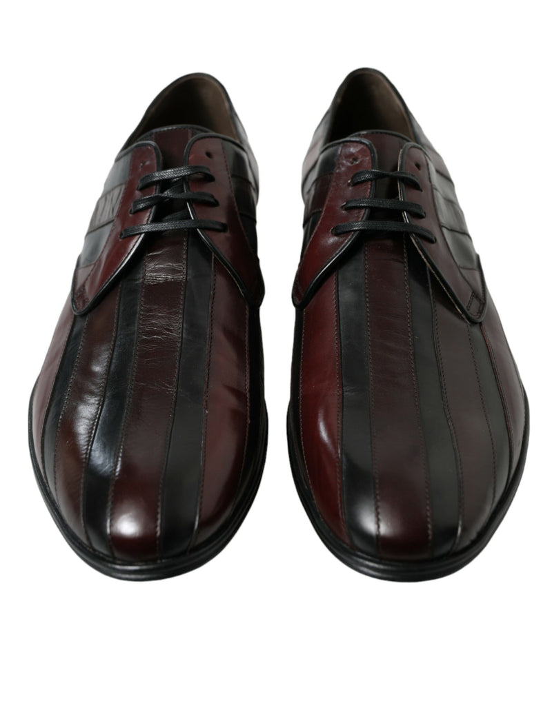 Dolce & Gabbana Elegant Striped Leather Dress Shoes