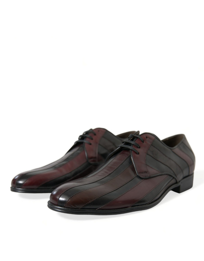 Dolce & Gabbana Elegant Striped Leather Dress Shoes