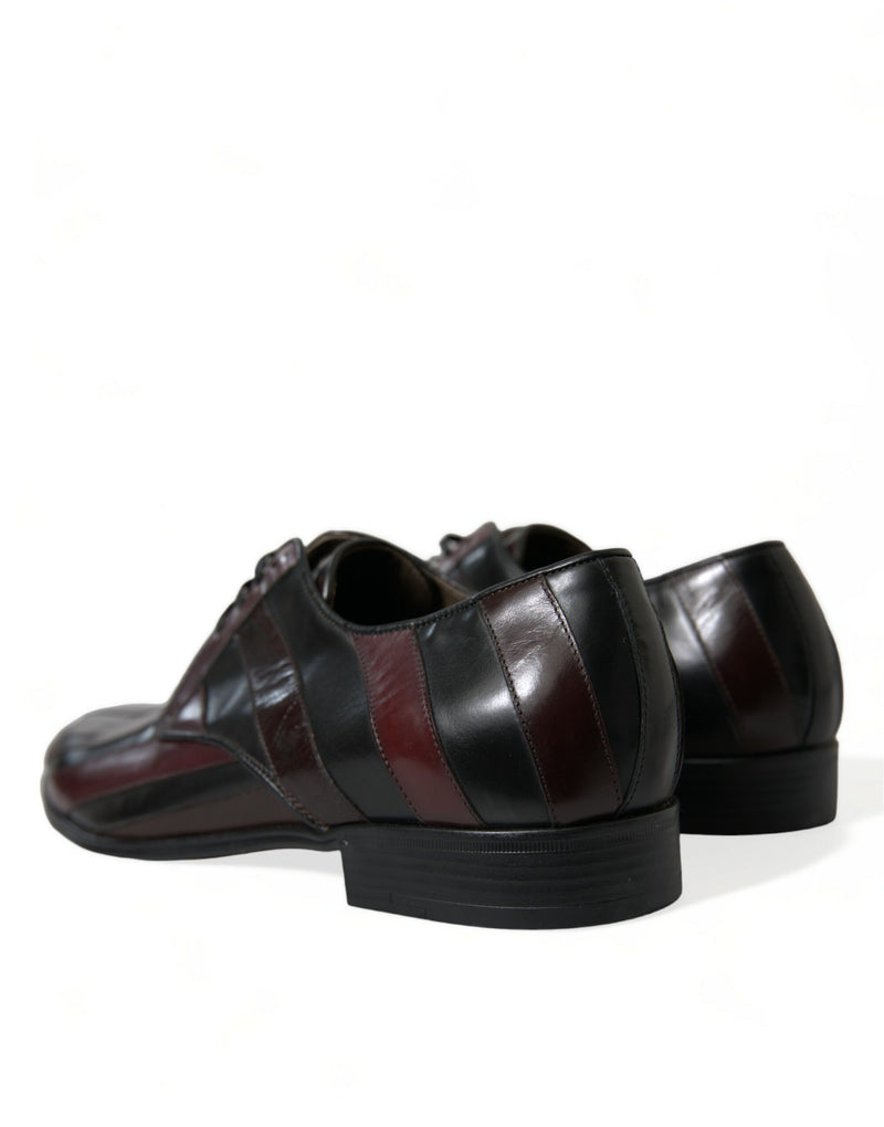 Dolce & Gabbana Elegant Striped Leather Dress Shoes