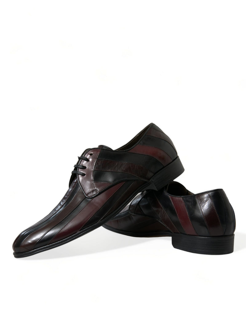 Dolce & Gabbana Elegant Striped Leather Dress Shoes