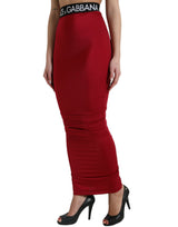 Dolce & Gabbana Elegant Red High-Waist Maxi Skirt