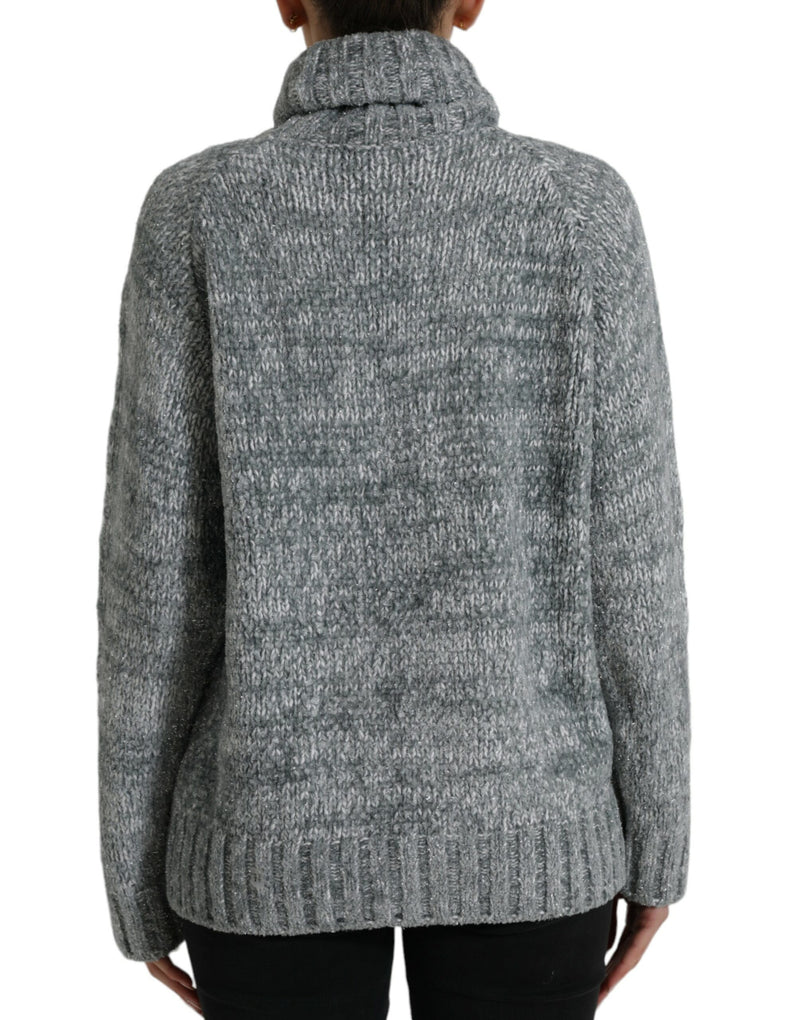 Dolce & Gabbana Elegant Gray Cashmere Blend Turtleneck Pullover