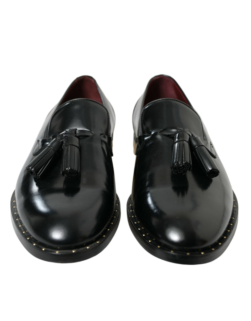 Dolce & Gabbana Elegant Tassel Leather Loafers - Black