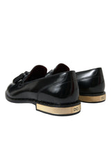 Dolce & Gabbana Elegant Tassel Leather Loafers - Black