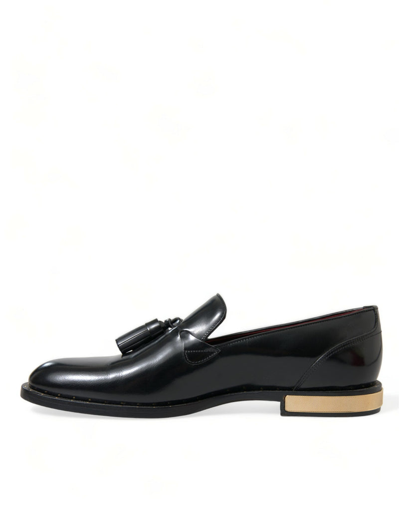 Dolce & Gabbana Elegant Tassel Leather Loafers - Black