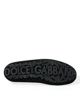 Dolce & Gabbana Black Calfskin Loafers with Crystals