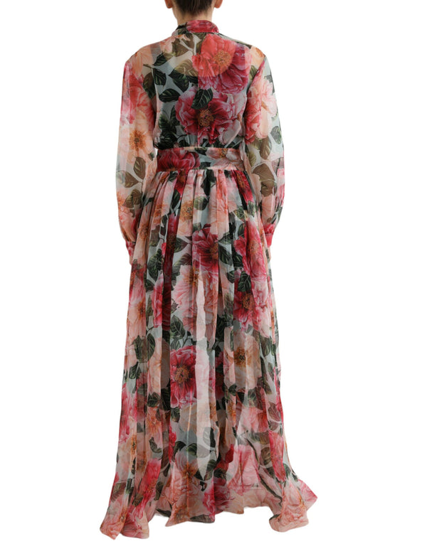 Dolce & Gabbana Floral Silk Chiffon Maxi Coat