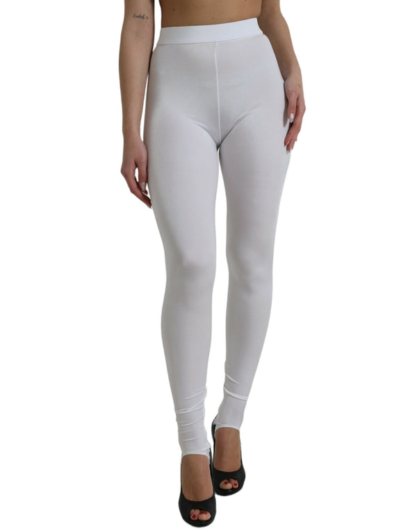 Dolce & Gabbana Elegant High Waist Leggings in White