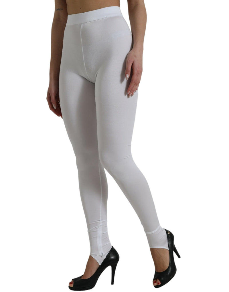 Dolce & Gabbana Elegant High Waist Leggings in White