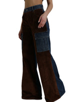 Dolce & Gabbana Elegant High-Waist Corduroy Cargo Jeans