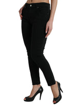 Dolce & Gabbana Elegant Mid Waist Stretch Jeans in Black