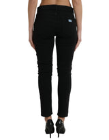 Dolce & Gabbana Elegant Mid Waist Stretch Jeans in Black