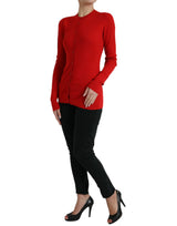 Dolce & Gabbana Elegant Red Cashmere-Silk Cardigan