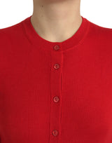 Dolce & Gabbana Elegant Red Cashmere-Silk Cardigan