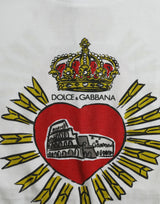 Dolce & Gabbana Chic White Cotton Heart Print Tee