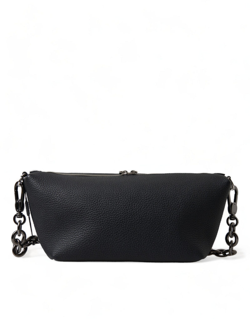 Dolce & Gabbana Elegant Black Leather Shoulder Bag