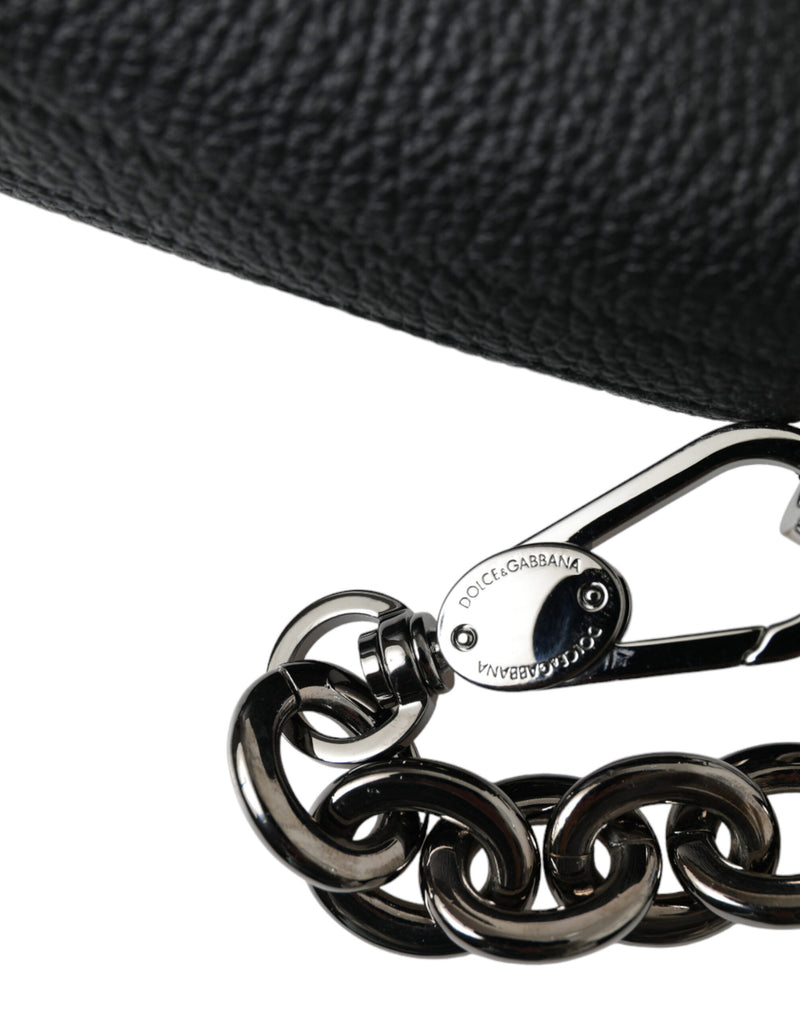 Dolce & Gabbana Elegant Black Leather Shoulder Bag