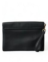 Dolce & Gabbana Elegant Black Calfskin Document Clutch