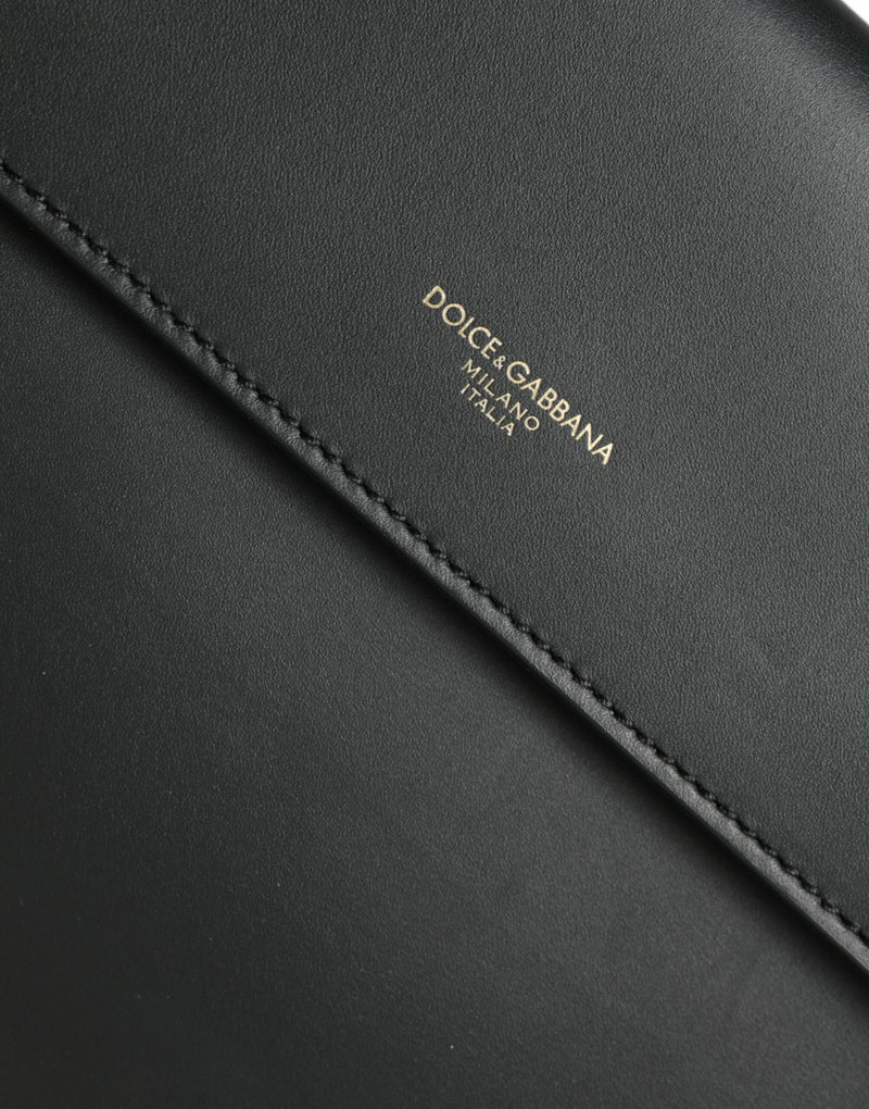 Dolce & Gabbana Elegant Black Calfskin Document Clutch