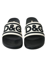 Dolce & Gabbana Elegant Monochrome Rubber Beachwear Slides