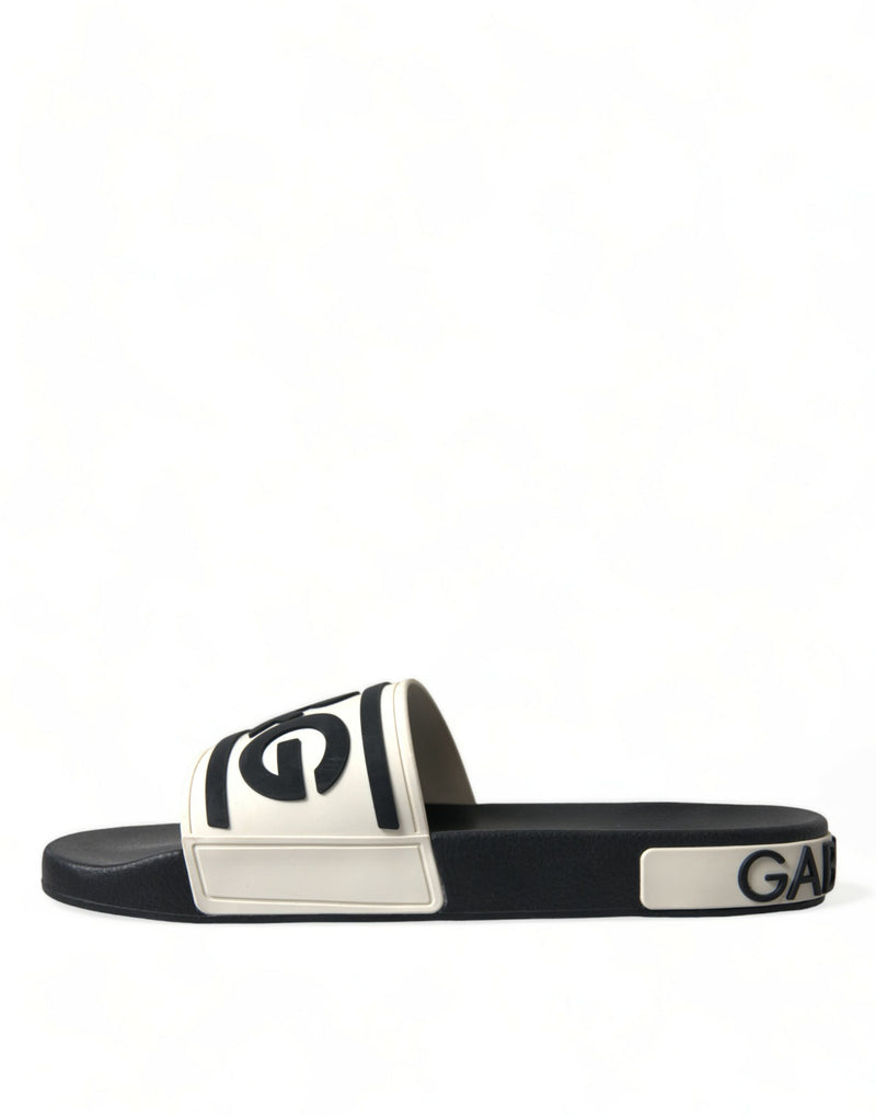 Dolce & Gabbana Elegant Monochrome Rubber Beachwear Slides