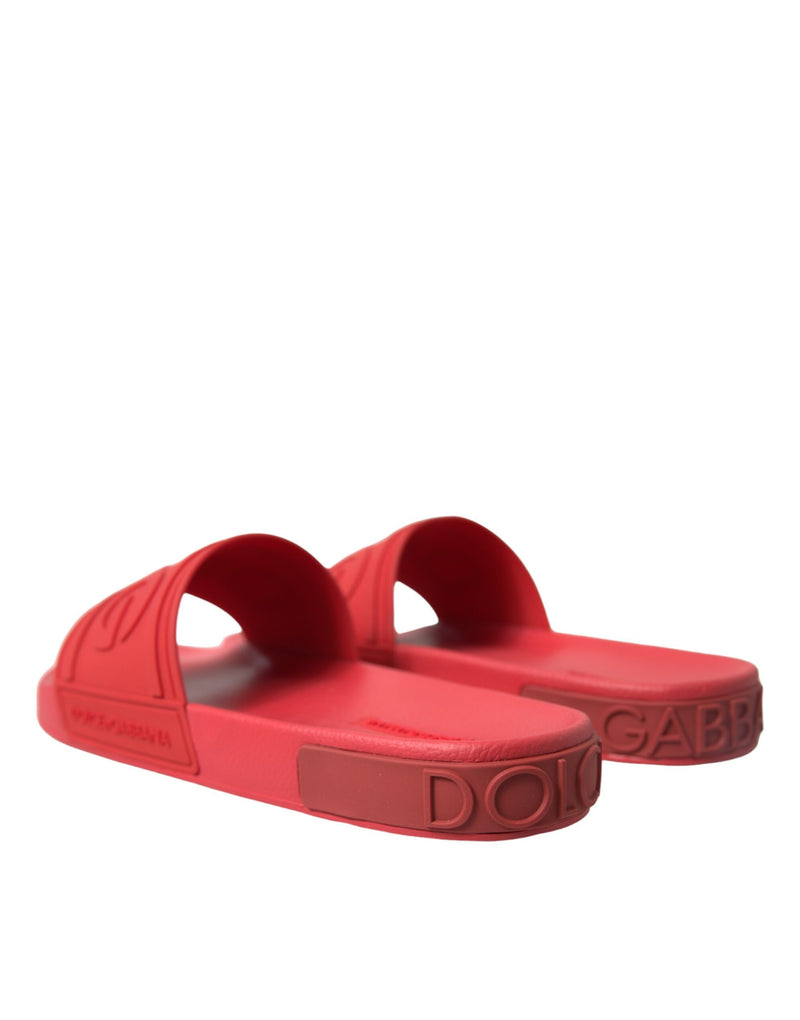 Dolce & Gabbana Classic Red Rubber Beachwear Slides