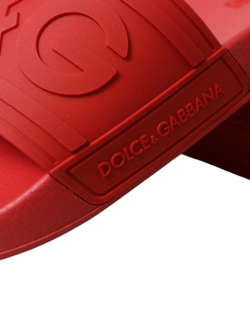 Dolce & Gabbana Classic Red Rubber Beachwear Slides