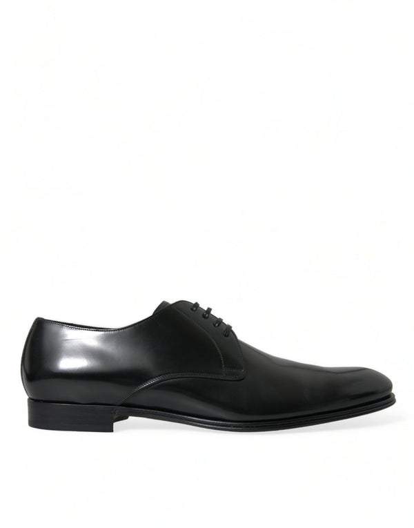 Dolce & Gabbana Elegant Black Calfskin Men's Derby Shoes