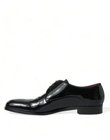 Dolce & Gabbana Elegant Black Calfskin Leather Derby Shoes