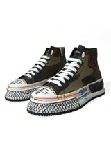 Dolce & Gabbana Camouflage Canvas High-Top Sneakers