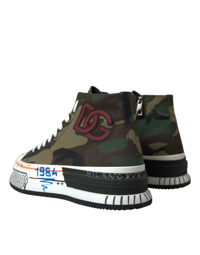 Dolce & Gabbana Camouflage Canvas High-Top Sneakers