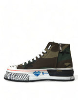 Dolce & Gabbana Camouflage Canvas High-Top Sneakers