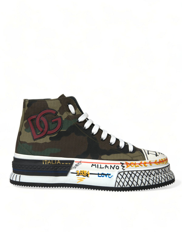 Dolce & Gabbana Camouflage Canvas High-Top Sneakers