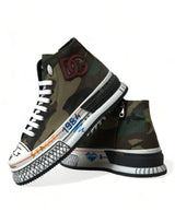 Dolce & Gabbana Camouflage Canvas High-Top Sneakers