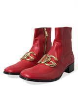 Dolce & Gabbana Elegant Red Ankle Leather Boots