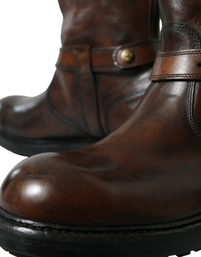 Dolce & Gabbana Elegant Mid Calf Leather Boots for Men