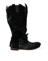 Dolce & Gabbana Opulent Gazelle Fur Mid Calf Boots