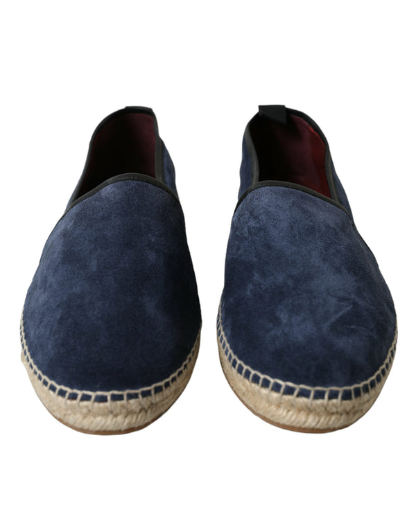 Dolce & Gabbana Elegant Navy Suede Leather Espadrilles