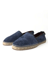 Dolce & Gabbana Elegant Navy Suede Leather Espadrilles