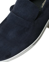 Dolce & Gabbana Elegant Blue Suede Leather Loafers