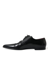 Dolce & Gabbana Elegant Black Leather Derby Dress Shoes