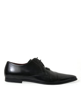 Dolce & Gabbana Elegant Black Leather Derby Dress Shoes