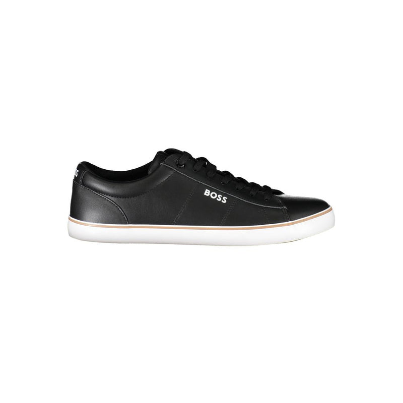 Hugo Boss Sleek Black Contrast Lace-Up Sneakers