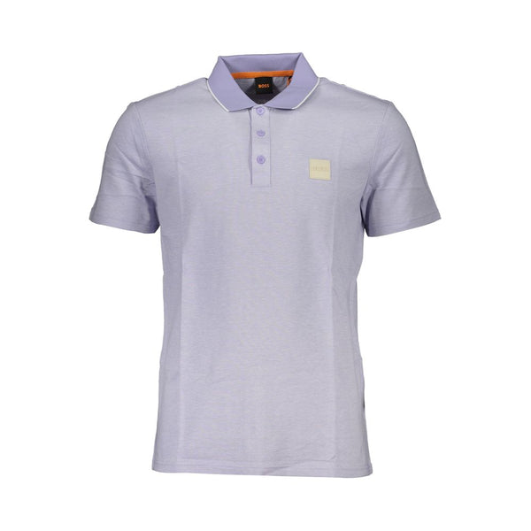 Hugo Boss Purple Cotton Men Polo Shirt