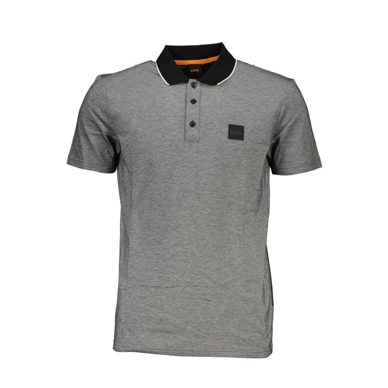 Hugo Boss Black Cotton Men Polo Shirt